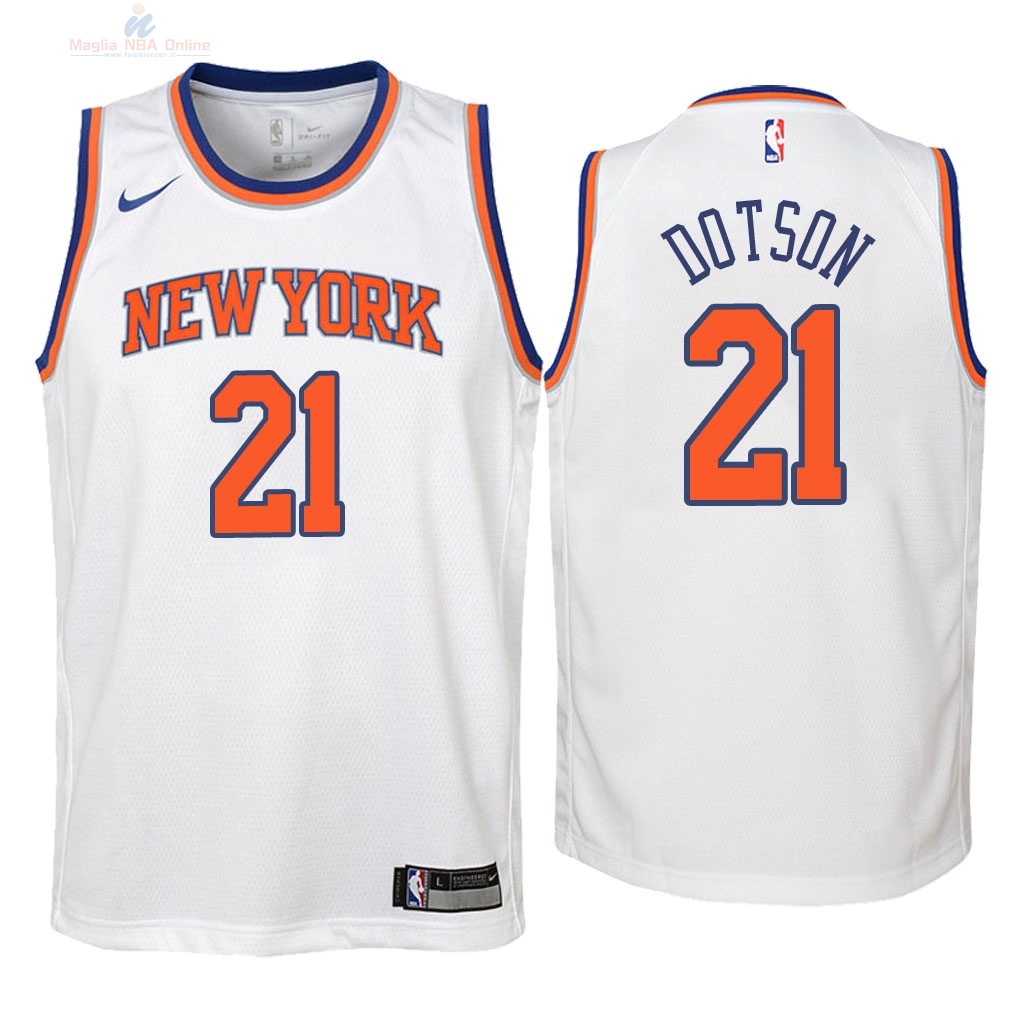 Acquista Maglia NBA Bambino New York Knicks #21 Damyean Dotson Bianco Association 2018