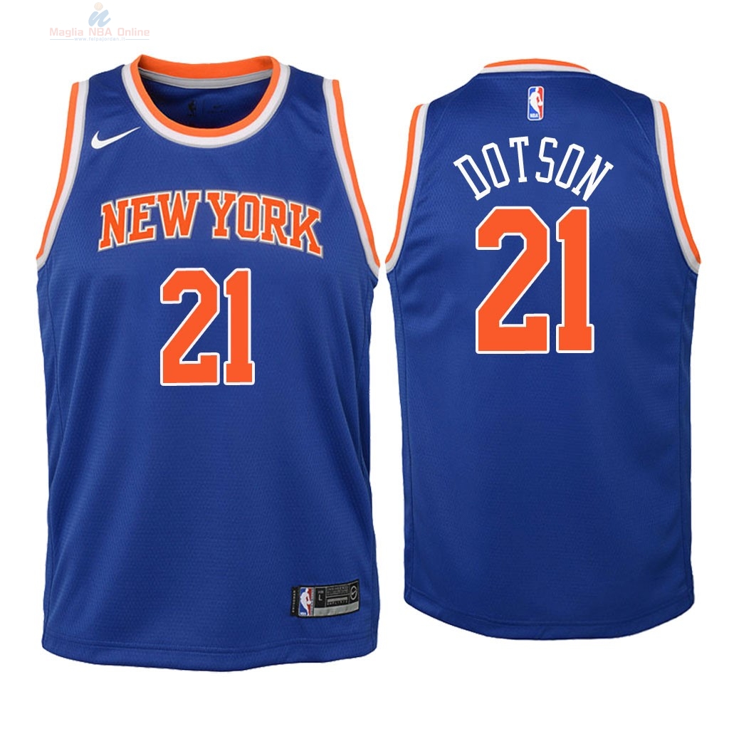 Acquista Maglia NBA Bambino New York Knicks #21 Damyean Dotson Blu Icon 2018