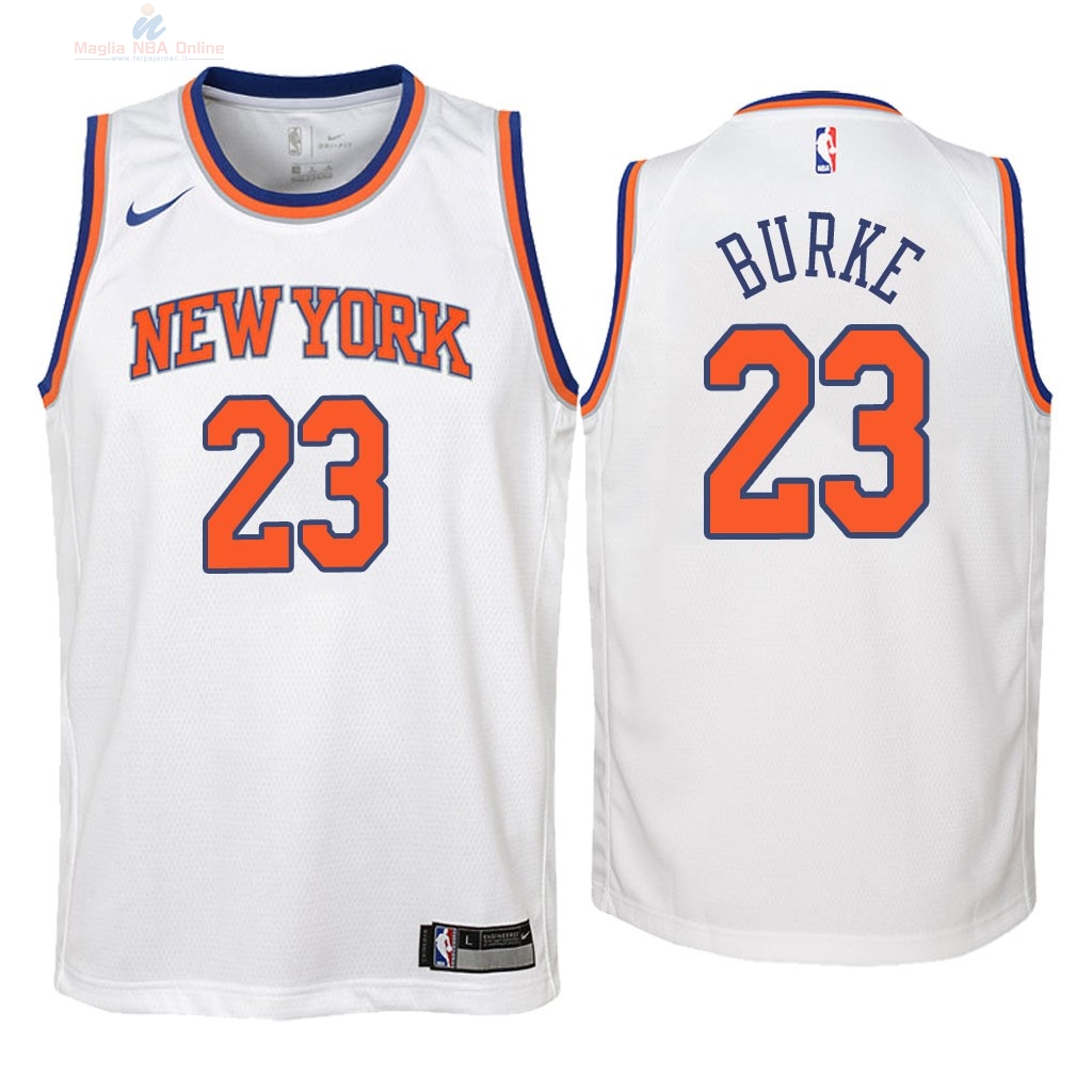 Acquista Maglia NBA Bambino New York Knicks #23 Trey Burke Bianco Association 2018