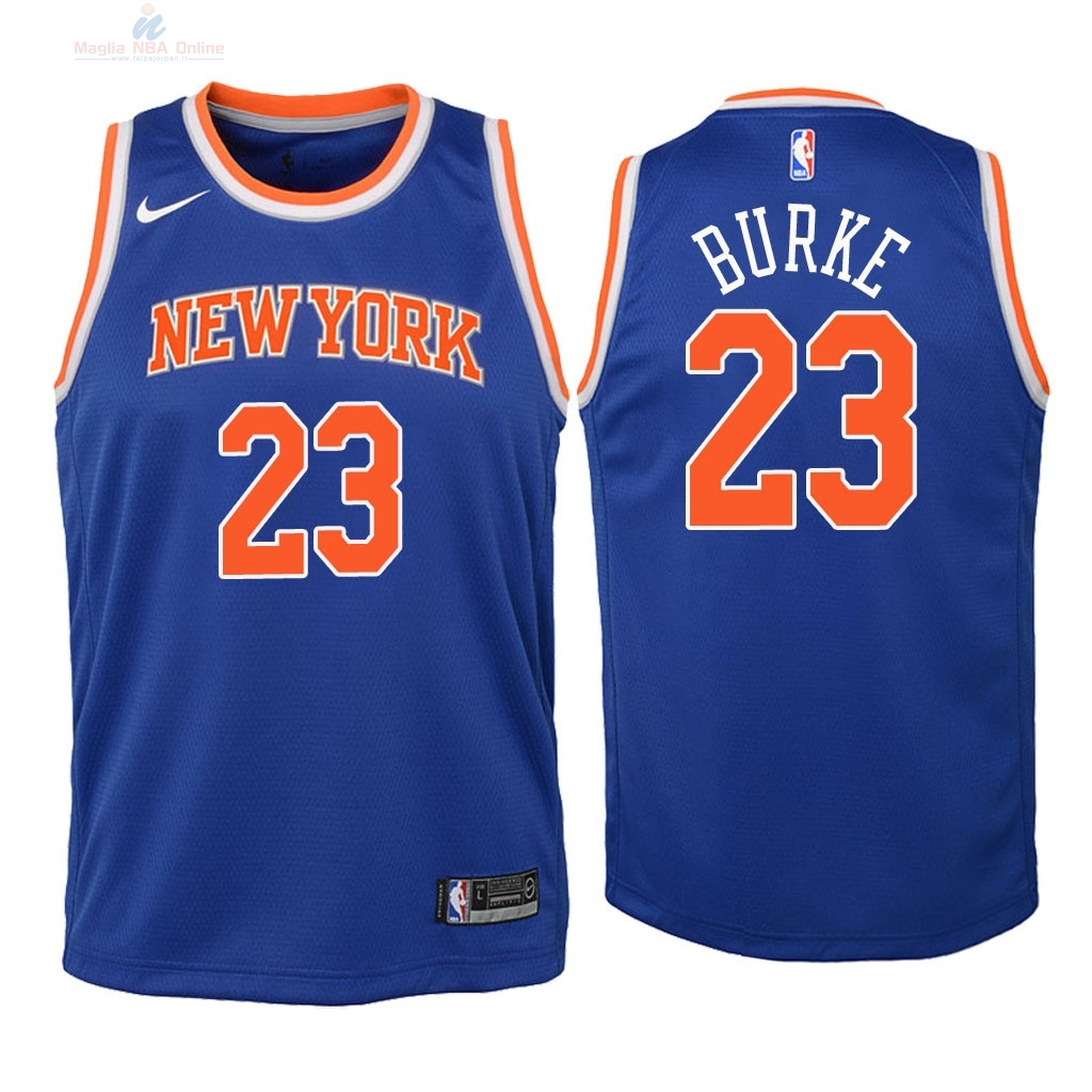 Acquista Maglia NBA Bambino New York Knicks #23 Trey Burke Blu Icon 2018