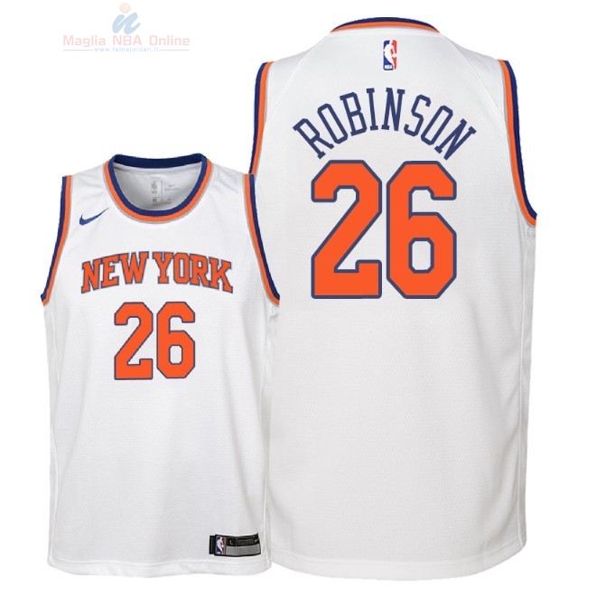 Acquista Maglia NBA Bambino New York Knicks #26 Mitchell Robinson Bianco Association 2018