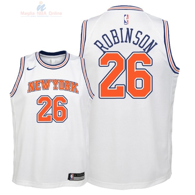 Acquista Maglia NBA Bambino New York Knicks #26 Mitchell Robinson Bianco Statement 2018