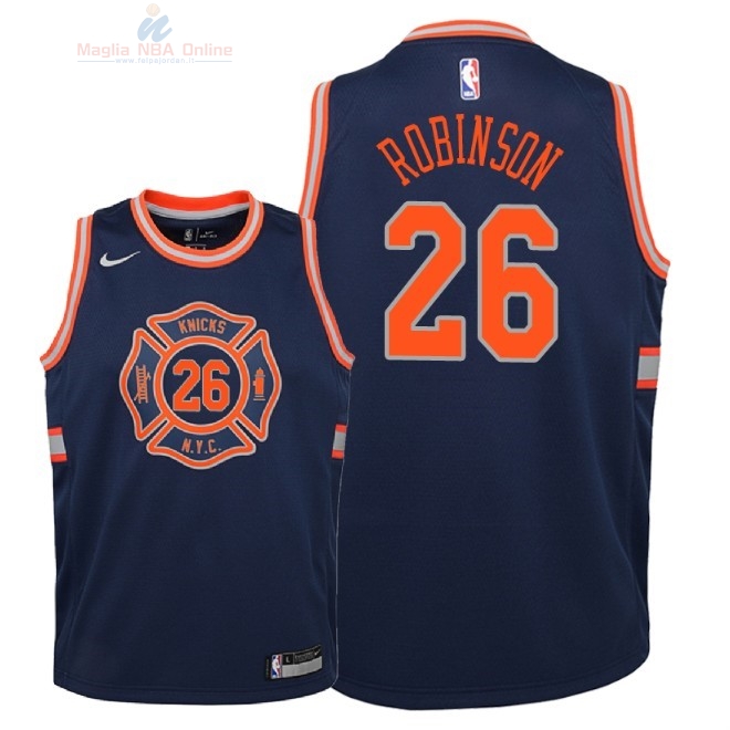 Acquista Maglia NBA Bambino New York Knicks #26 Mitchell Robinson Nike Marino Città 2018