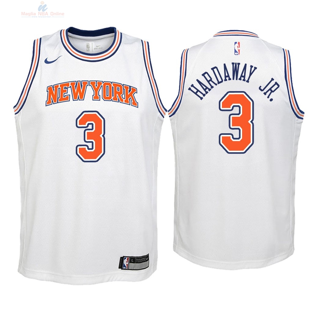 Acquista Maglia NBA Bambino New York Knicks #3 Tim Hardaway Jr Bianco Statement 2018