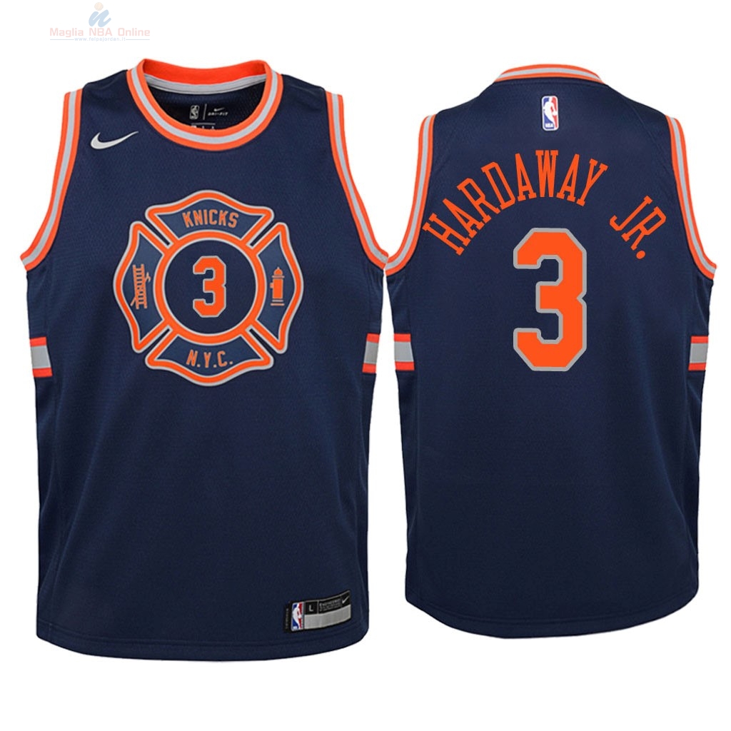 Acquista Maglia NBA Bambino New York Knicks #3 Tim Hardaway Jr Nike Marino Città 2018