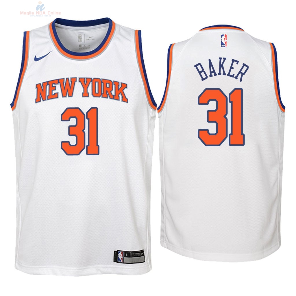 Acquista Maglia NBA Bambino New York Knicks #31 Ron Baker Bianco Association 2018