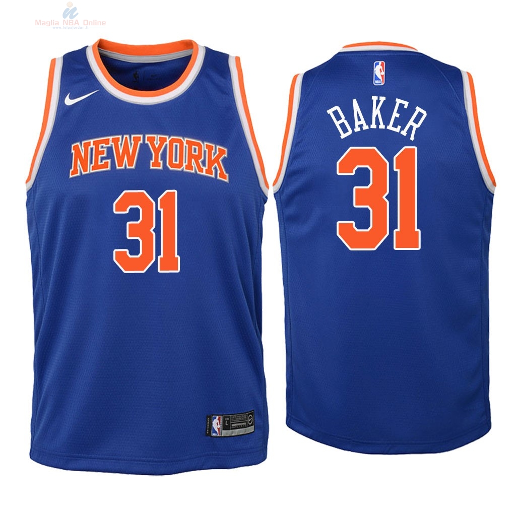 Acquista Maglia NBA Bambino New York Knicks #31 Ron Baker Blu Icon 2018