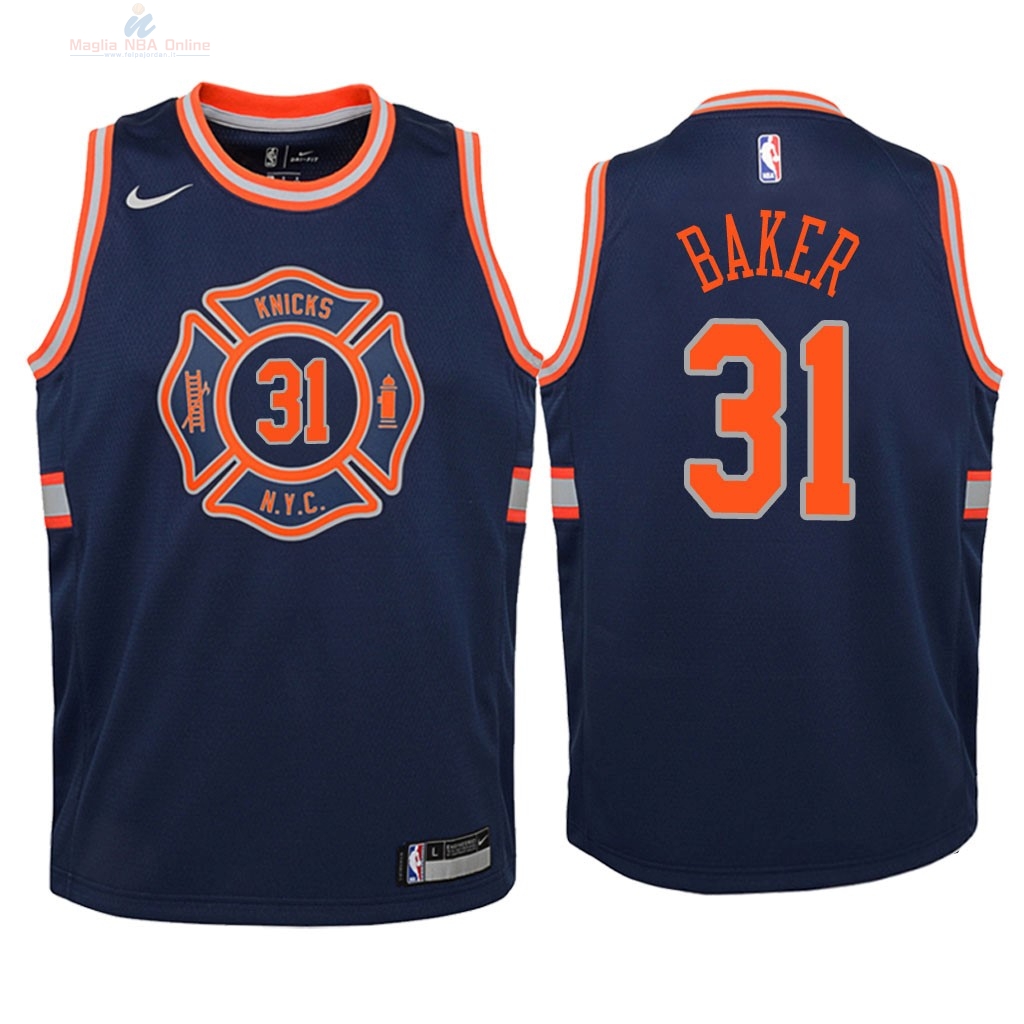 Acquista Maglia NBA Bambino New York Knicks #31 Ron Baker Nike Marino Città 2018