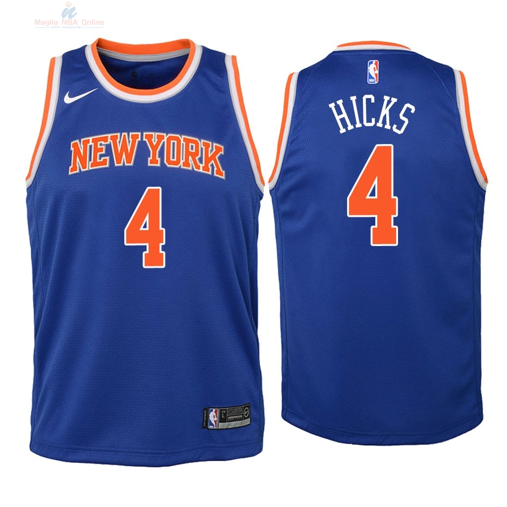 Acquista Maglia NBA Bambino New York Knicks #4 Isaiah Hicks Blu Icon 2018