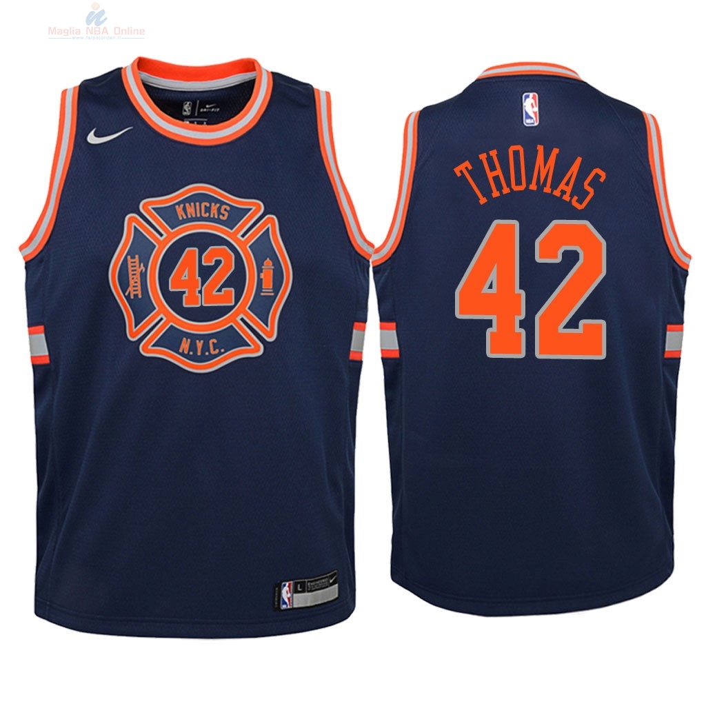 Acquista Maglia NBA Bambino New York Knicks #42 Lance Thomas Nike Marino Città 2018