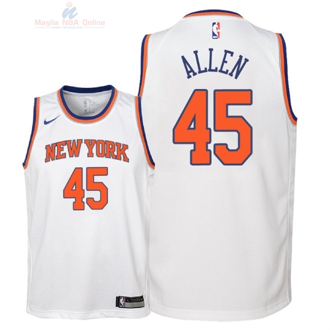 Acquista Maglia NBA Bambino New York Knicks #45 Kadeem Allen Bianco Association 2018