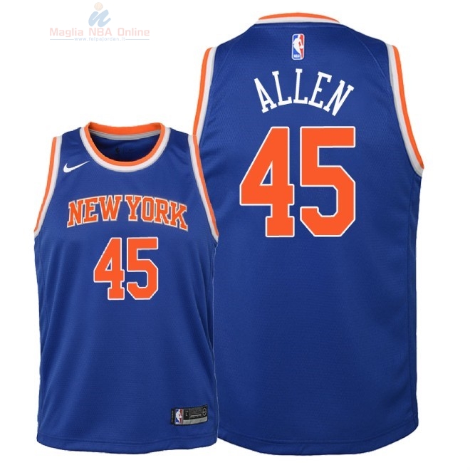 Acquista Maglia NBA Bambino New York Knicks #45 Kadeem Allen Blu Icon 2018