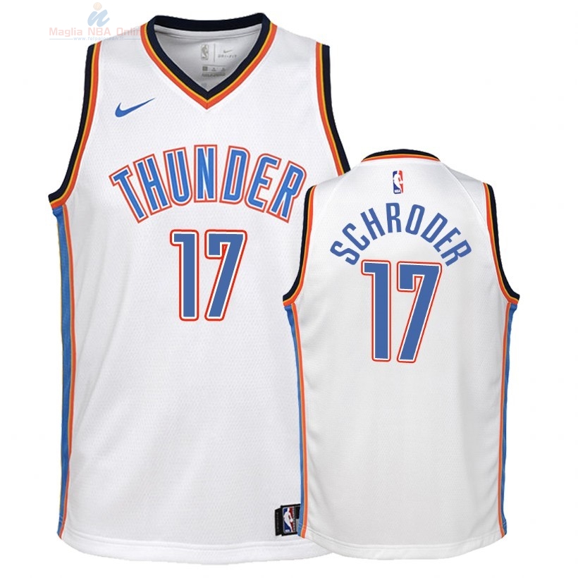 Acquista Maglia NBA Bambino Oklahoma City Thunder #17 Dennis Schroder Bianco Association 2018