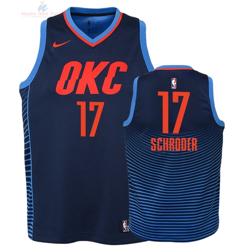 Acquista Maglia NBA Bambino Oklahoma City Thunder #17 Dennis Schroder Marino Statement 2018