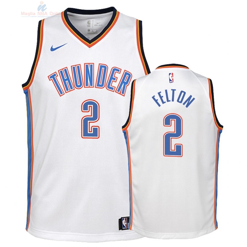 Acquista Maglia NBA Bambino Oklahoma City Thunder #2 Raymond Felton Bianco Association 2018