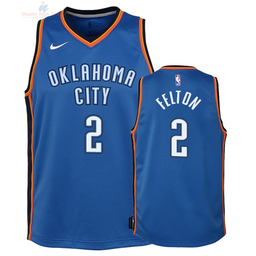 Acquista Maglia NBA Bambino Oklahoma City Thunder #2 Raymond Felton Blu Icon 2018