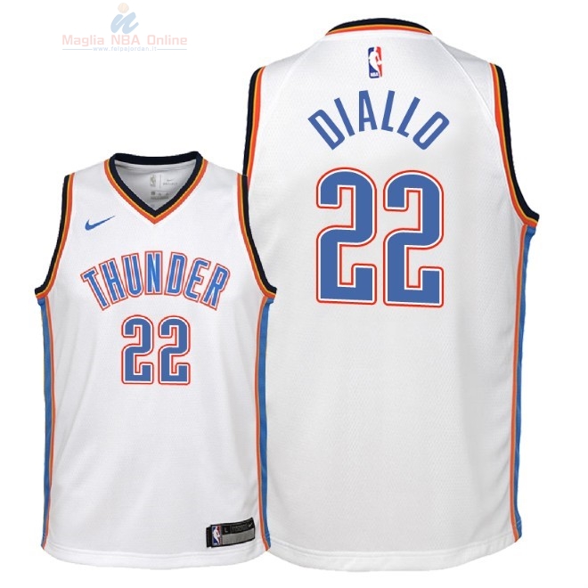 Acquista Maglia NBA Bambino Oklahoma City Thunder #22 Hamidou Diallo Bianco Association 2018