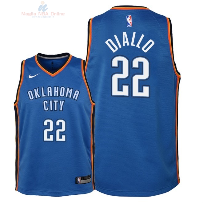 Acquista Maglia NBA Bambino Oklahoma City Thunder #22 Hamidou Diallo Blu Icon 2018