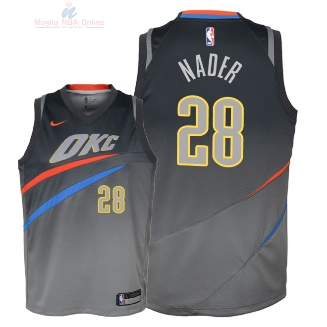 Acquista Maglia NBA Bambino Oklahoma City Thunder #28 Abdel Nader Nike Grigio Città 2018