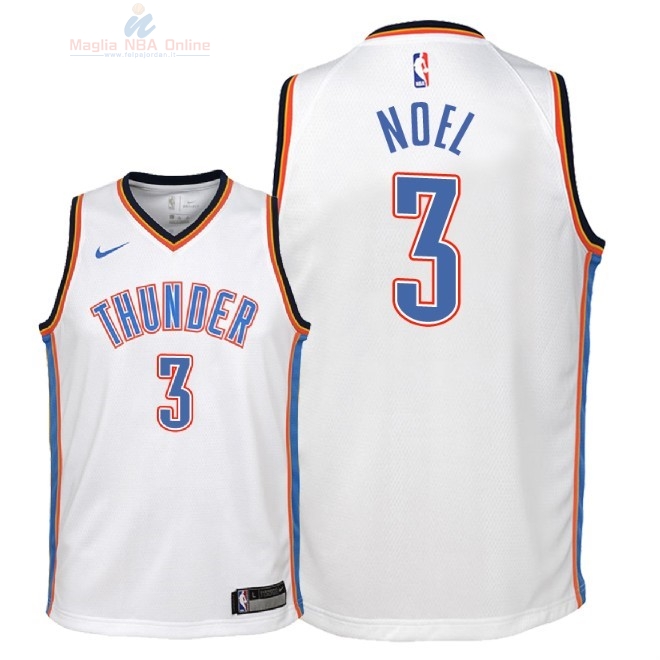 Acquista Maglia NBA Bambino Oklahoma City Thunder #3 Nerlens Noel Bianco Association 2018