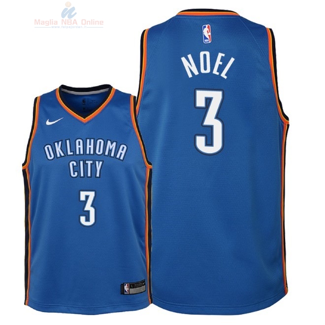 Acquista Maglia NBA Bambino Oklahoma City Thunder #3 Nerlens Noel Blu Icon 2018