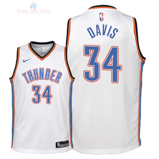 Acquista Maglia NBA Bambino Oklahoma City Thunder #34 Tyler Davis Bianco Association 2018