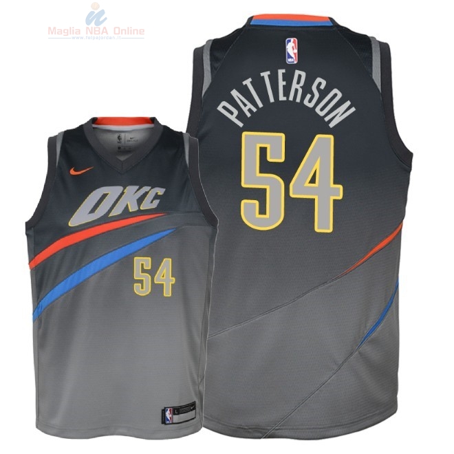 Acquista Maglia NBA Bambino Oklahoma City Thunder #54 Patrick Patterson Nike Grigio Città 2018