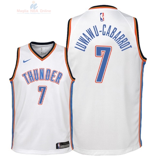 Acquista Maglia NBA Bambino Oklahoma City Thunder #7 Timothe Luwawu Cabarrot Bianco Association 2018