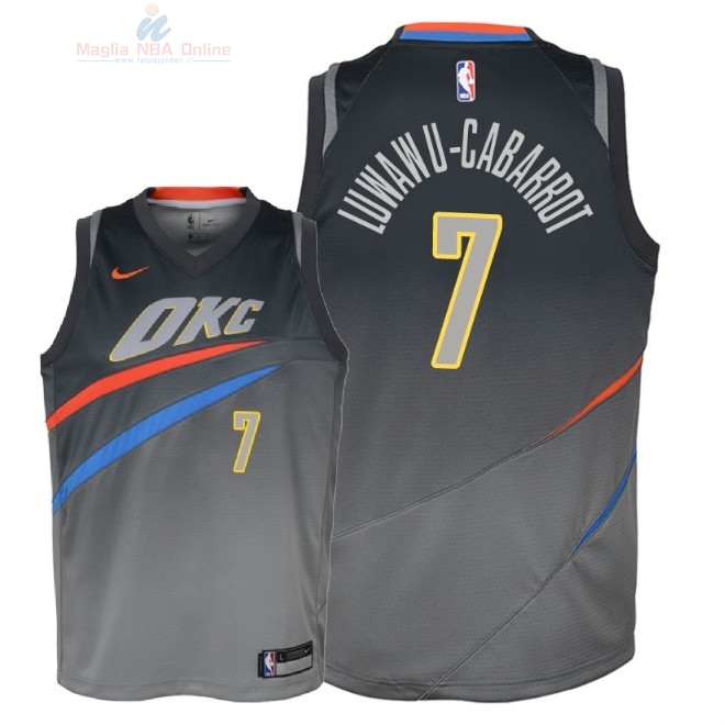 Acquista Maglia NBA Bambino Oklahoma City Thunder #7 Timothe Luwawu Cabarrot Nike Grigio Città 2018