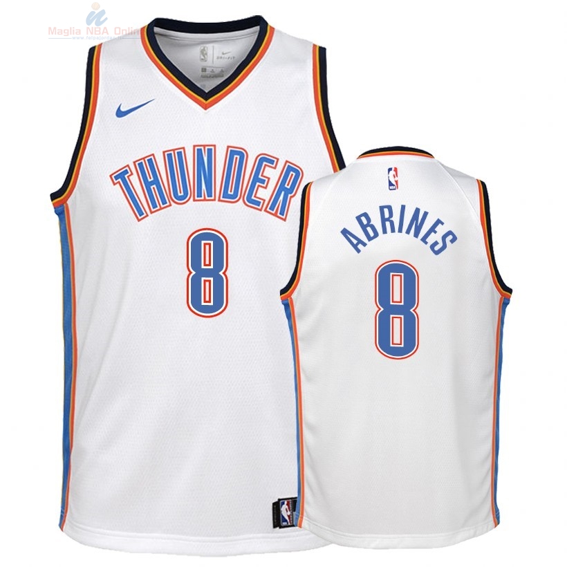 Acquista Maglia NBA Bambino Oklahoma City Thunder #8 Alex Abrines Bianco Association 2018