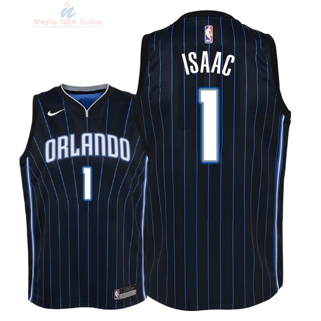 Acquista Maglia NBA Bambino Orlando Magic #1 Jonathan Isaac Nero Statement 2018