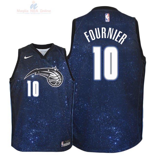 Acquista Maglia NBA Bambino Orlando Magic #10 Evan Fournier Nike Marino Città 2018