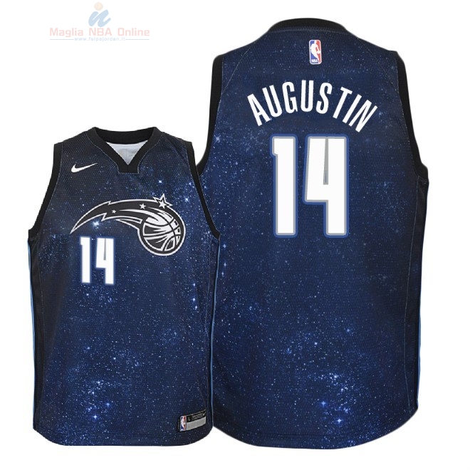 Acquista Maglia NBA Bambino Orlando Magic #14 D.J. Augustin Nike Marino Città 2018