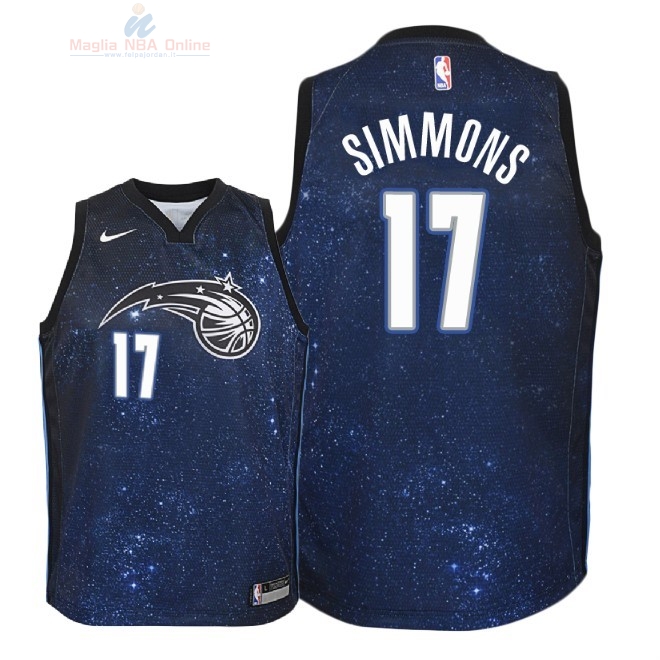 Acquista Maglia NBA Bambino Orlando Magic #17 Jonathon Simmons Nike Marino Città 2018