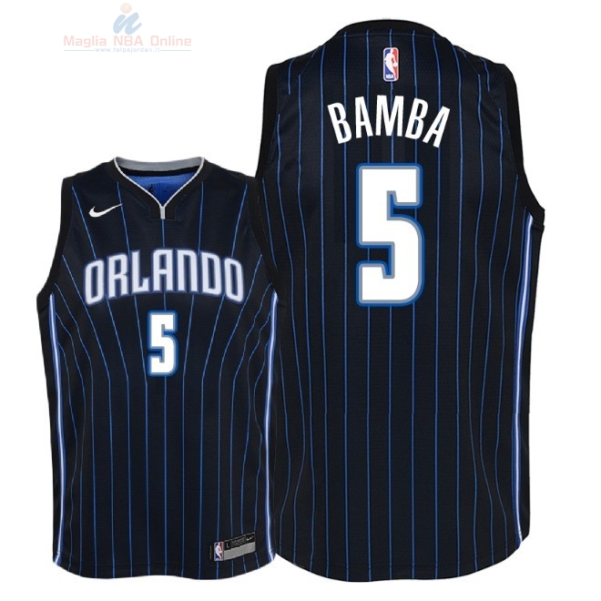 Acquista Maglia NBA Bambino Orlando Magic #5 Mohamed Bamba Nero Statement 2018