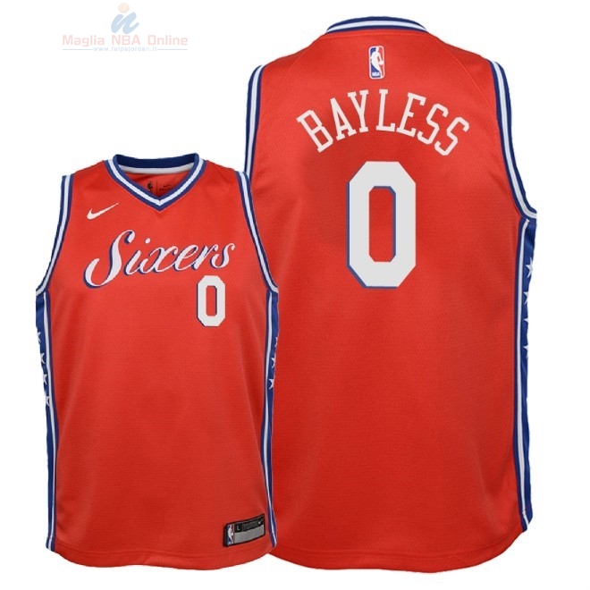 Acquista Maglia NBA Bambino Philadelphia Sixers #0 Jerryd Bayless Rosso Statement 2018