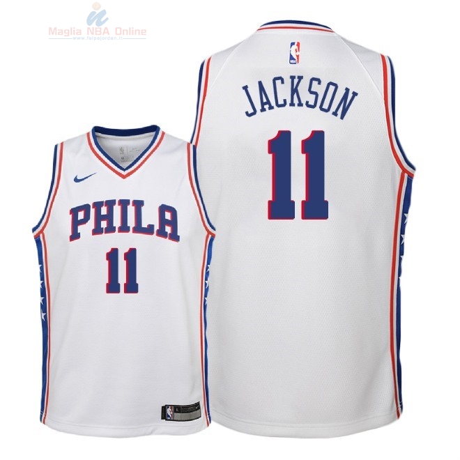 Acquista Maglia NBA Bambino Philadelphia Sixers #11 Demetrius Jackson Bianco Association 2018