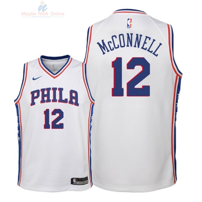 Acquista Maglia NBA Bambino Philadelphia Sixers #12 T.J. McConnell Bianco Association 2018