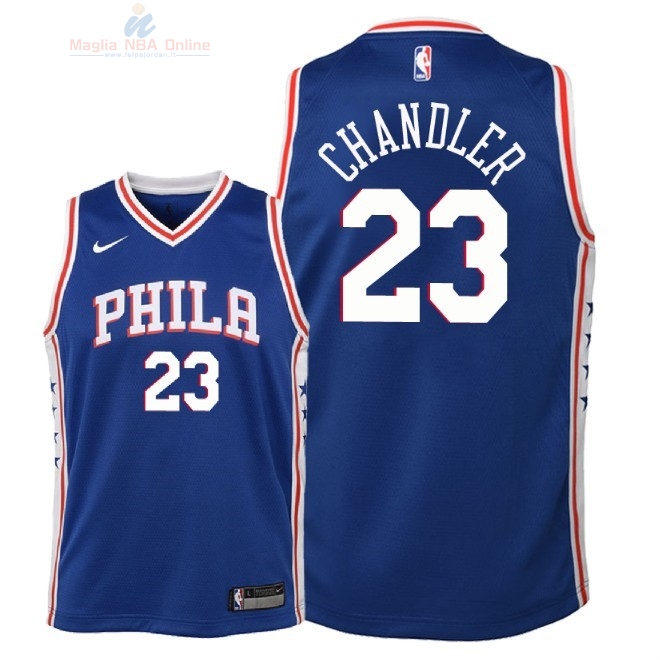 Acquista Maglia NBA Bambino Philadelphia Sixers #23 Wilson Chandler Blu Icon 2018-19