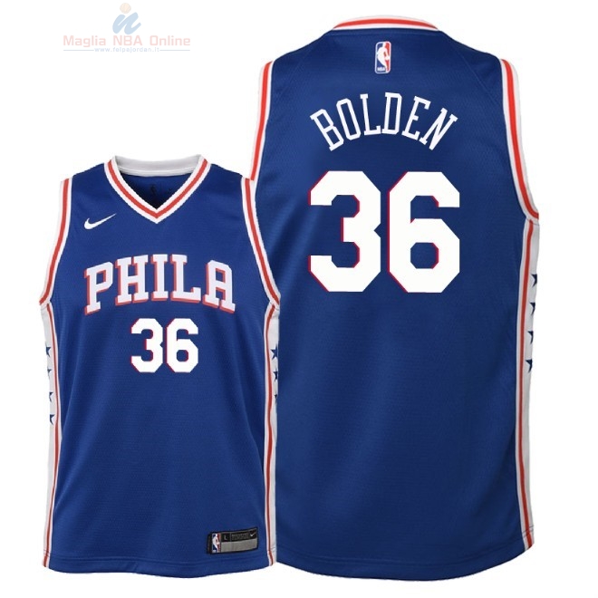 Acquista Maglia NBA Bambino Philadelphia Sixers #36 Jonah Bolden Blu Icon 2018