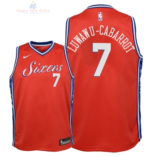 Acquista Maglia NBA Bambino Philadelphia Sixers #7 Timothe Luwawu Cabarrot Rosso Statement 2018