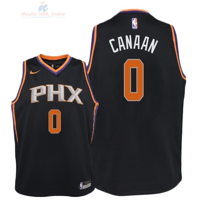 Acquista Maglia NBA Bambino Phoenix Suns #0 Isaiah Canaan Nero Statement 2018