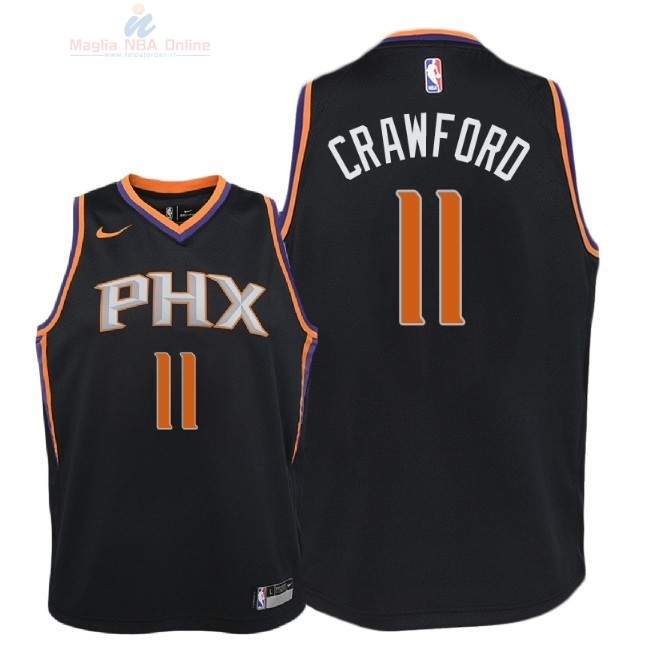 Acquista Maglia NBA Bambino Phoenix Suns #11 Jamal Crawford Nero Statement 2018