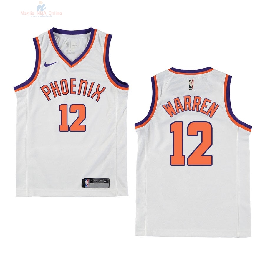 Acquista Maglia NBA Bambino Phoenix Suns #12 T.J. Warren Retro Bianco 2018