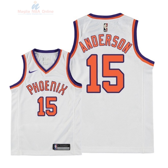 Acquista Maglia NBA Bambino Phoenix Suns #15 Ryan Anderson Retro Bianco 2018