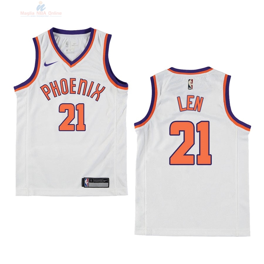 Acquista Maglia NBA Bambino Phoenix Suns #21 Alex Len Retro Bianco 2018