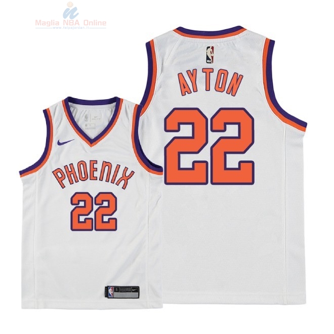 Acquista Maglia NBA Bambino Phoenix Suns #22 DeAndre Ayton Retro Bianco 2018-19