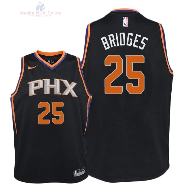 Acquista Maglia NBA Bambino Phoenix Suns #25 Mikal Bridges Nero Statement 2018