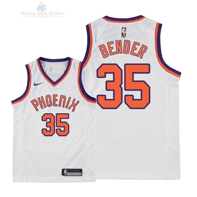 Acquista Maglia NBA Bambino Phoenix Suns #35 Dragan Bender Retro Bianco 2018