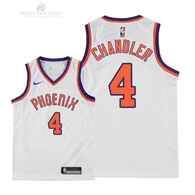 Acquista Maglia NBA Bambino Phoenix Suns #4 Tyson Chandler Retro Bianco 2018